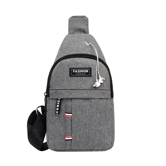 Nylon Canvas Men Shoulder Bag – Slim Crossbody Travel Messenger Bag