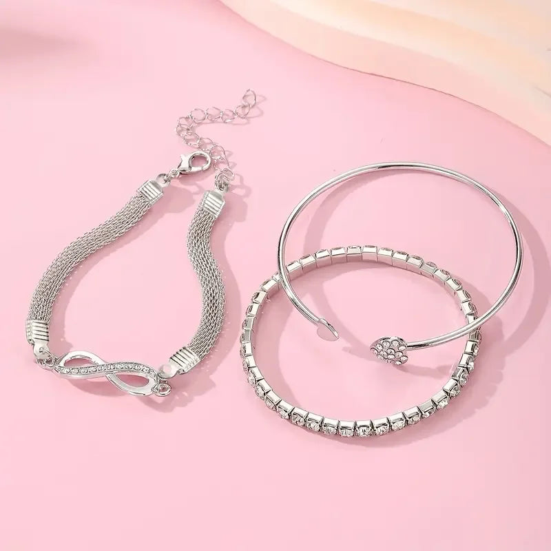 Vintage Geometric Jewelry Set with Elegant Matching Earrings & Bracelet Design