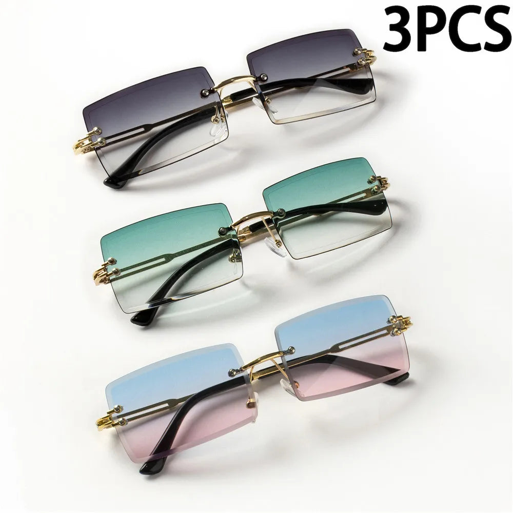 Unisex Fashion Rimless Sun Glasses β Minimal Travel Style Eyewear Pack