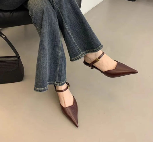 MODERN BUCKLE STRAP HIGH HEEL SLINGBACK