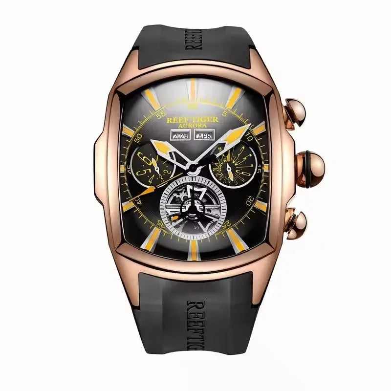 Luxury Barrel Design Automatic Watch – Stainless Steel Mechanical Edition