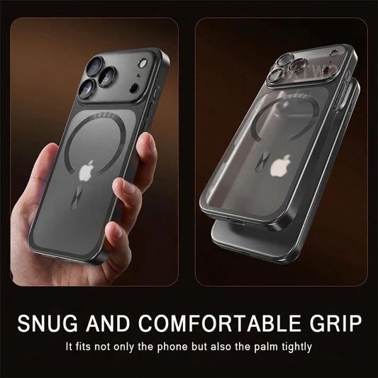 Crystal Shield Magnetic Wireless Charging Phone Case – Matte Transparent Protection Series