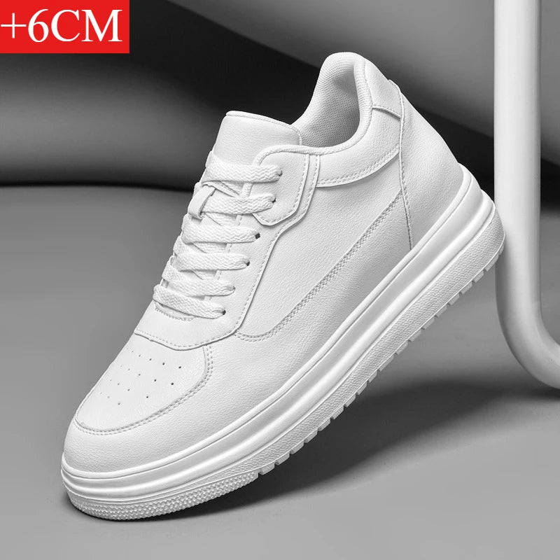 Clean Style Men’s Leather Sneakers – Casual Athletic Shoes