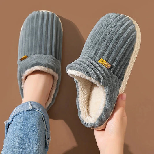 Soft Plush Winter Slippers – Warm Fuzzy Indoor Comfort Shoes