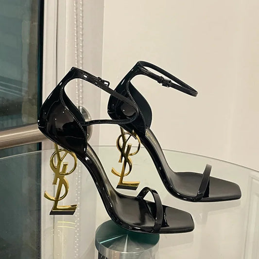 Open Toe Elegant Strap Sandals with Modern Slim Heel Summer Look
