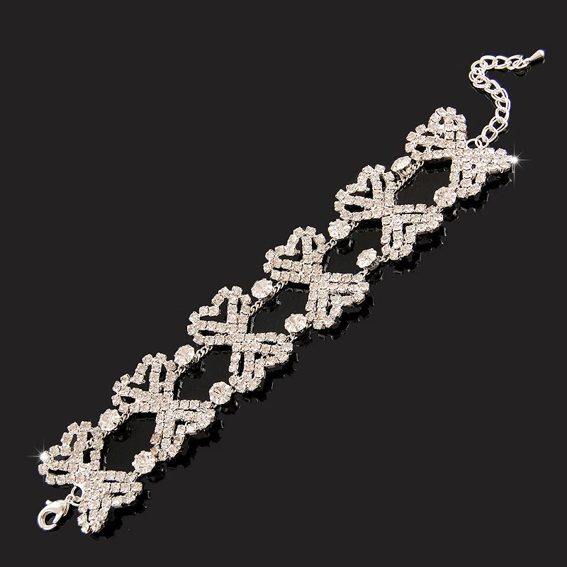Luxury Zircon Charm Bracelet – 925 Silver Crystal Elegance Jewelry