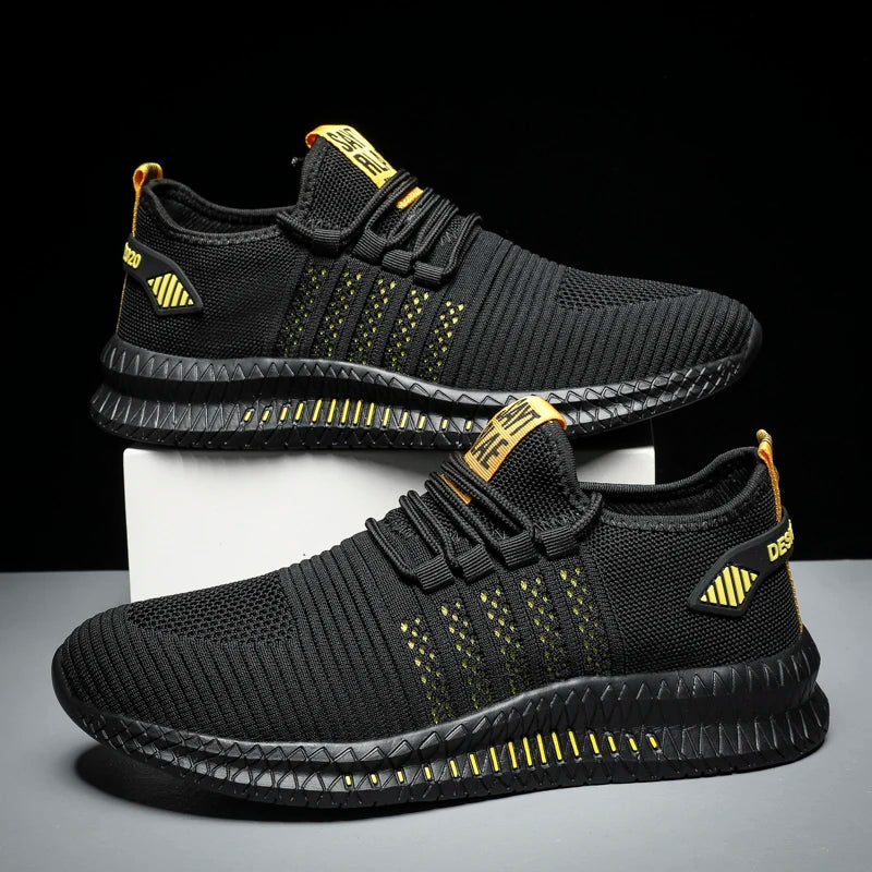 Men’s Lightweight Breathable Sneakers – Casual Lace-Up Walking Shoes