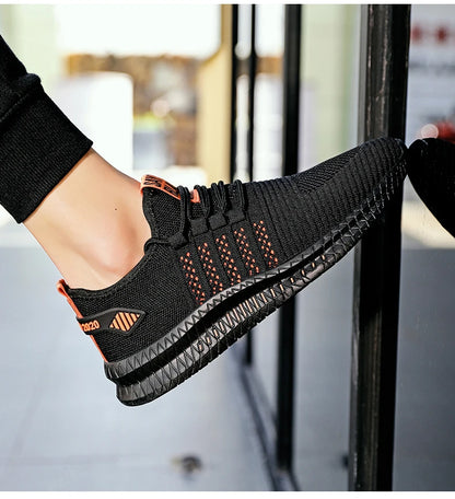 Men’s Lightweight Breathable Sneakers – Casual Lace-Up Walking Shoes