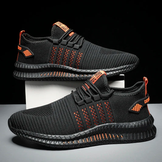 Men’s Lightweight Breathable Sneakers – Casual Lace-Up Walking Shoes