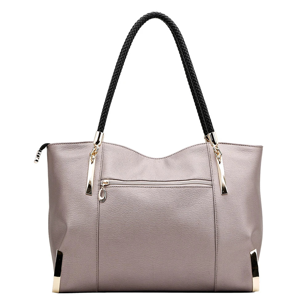 Luxury Leather Top Handle Bag – Spacious Designer Women’s Handbag