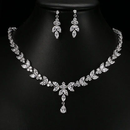 Timeless Cubic Zirconia Necklace & Earrings – Elegant Women’s Jewelry Gift Set
