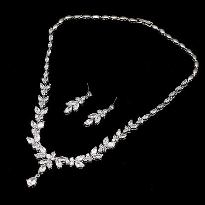 Timeless Cubic Zirconia Necklace & Earrings – Elegant Women’s Jewelry Gift Set