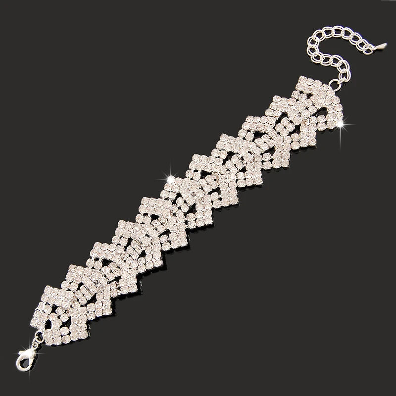 Luxury Zircon Charm Bracelet – 925 Silver Crystal Elegance Jewelry