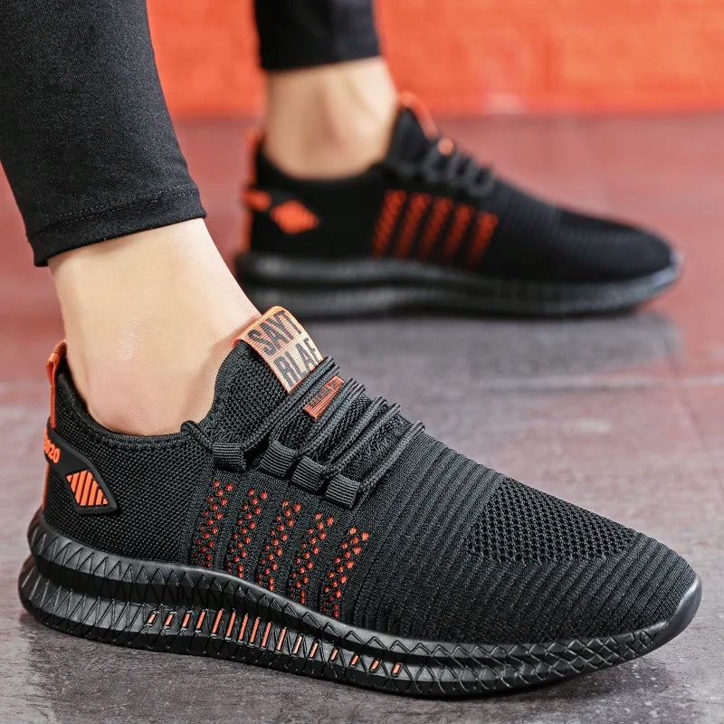 Men’s Lightweight Breathable Sneakers – Casual Lace-Up Walking Shoes