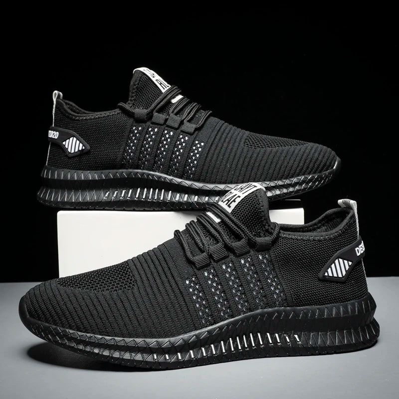 Men’s Lightweight Breathable Sneakers – Casual Lace-Up Walking Shoes
