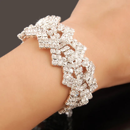 Luxury Zircon Charm Bracelet – 925 Silver Crystal Elegance Jewelry