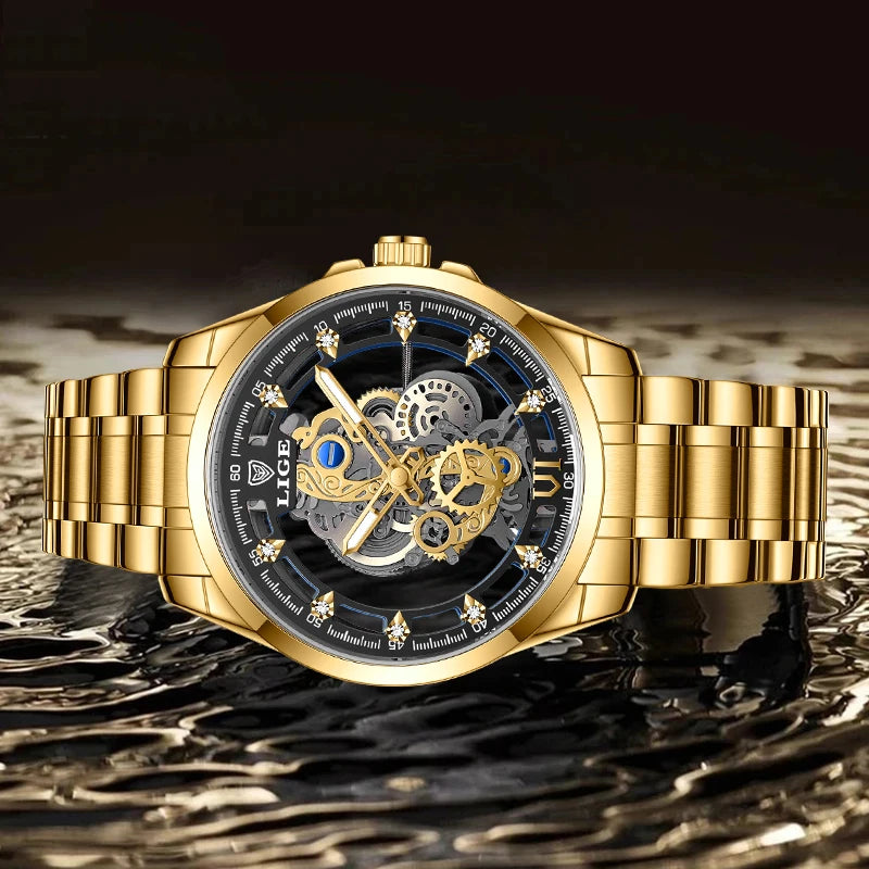 Elegant Stainless Steel Quartz Watch with Roman Numerals and Sleek Finish