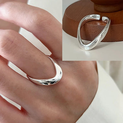 MODERN 925 STERLING SILVER HEART RING