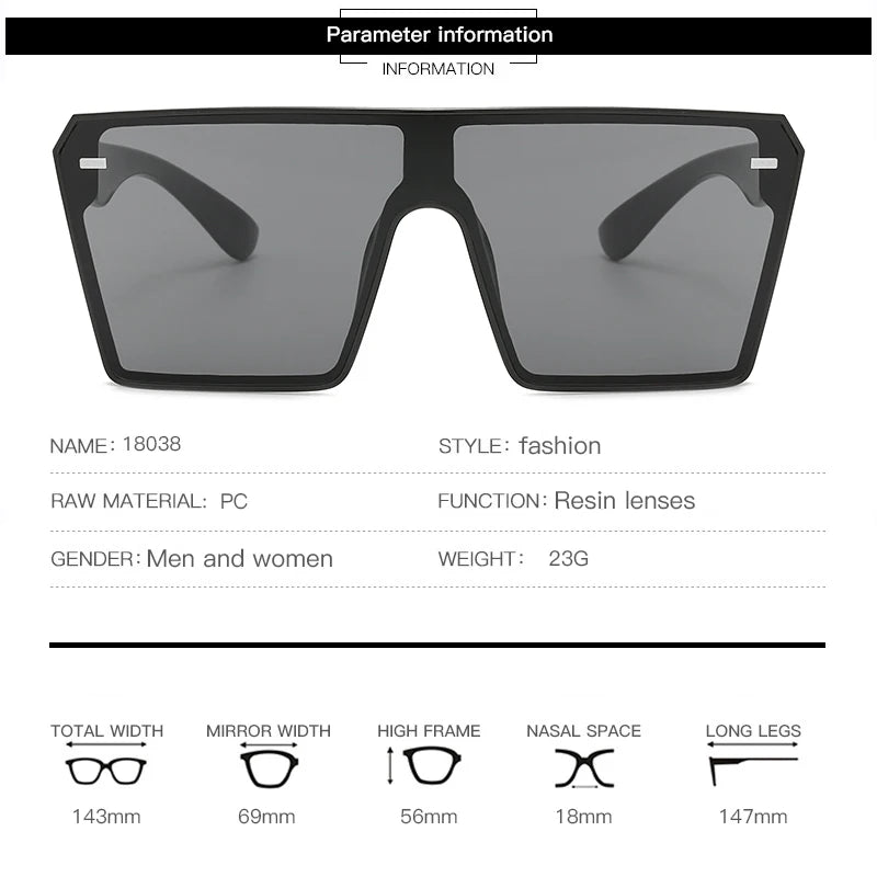 Luxury Oversized Square Sunglasses – Premium UV Protection