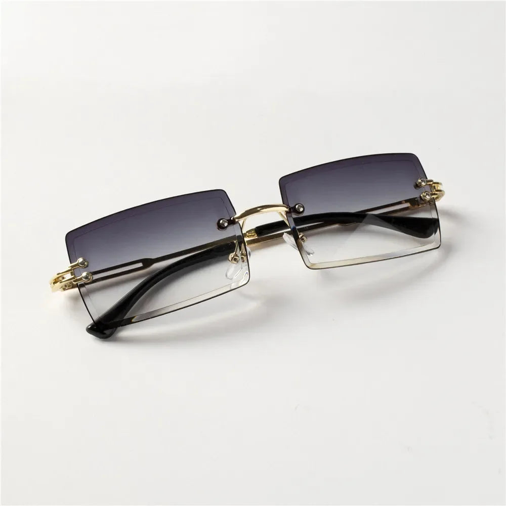 Unisex Fashion Rimless Sun Glasses – Minimal Travel Style Eyewear Pack
