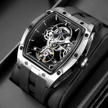 Automatic Sport Mechanical Watch – Tonneau Dial Silicone Strap