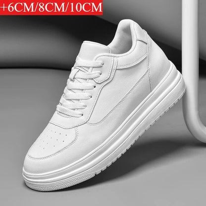 Clean Style Men’s Leather Sneakers –  Casual Athletic Shoes
