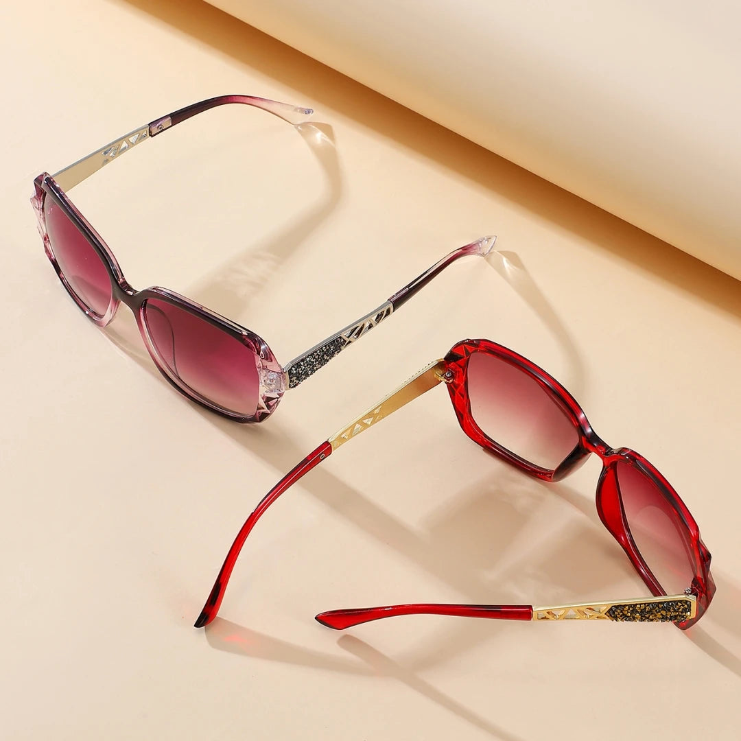 Elegant UV Protection Sunglasses with Sparkling Diamond-Inspired Finish