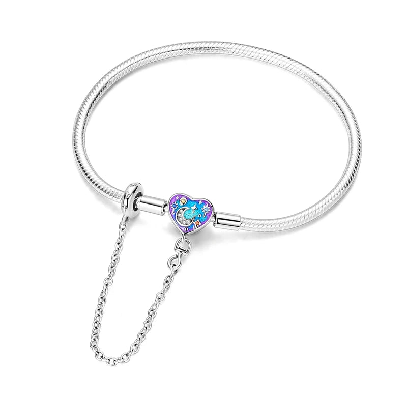 Elegant Heart Charm Bracelet – 925 Silver DIY Beads Jewelry