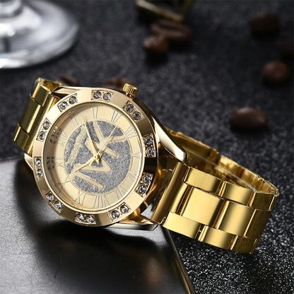 Sophisticated Gold-Tone Quartz Watch for Women – Stylish Everyday Wristwatch Gift