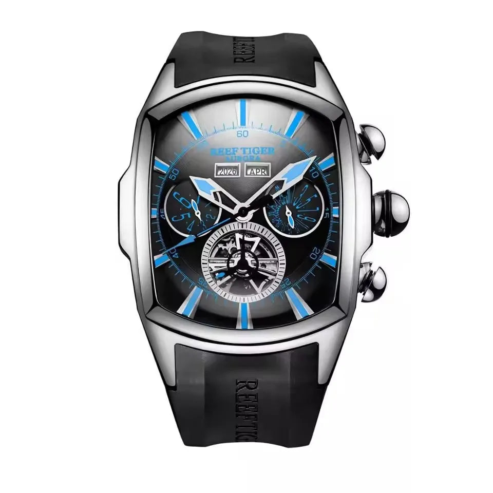 Luxury Barrel Design Automatic Watch – Stainless Steel Mechanical Edition