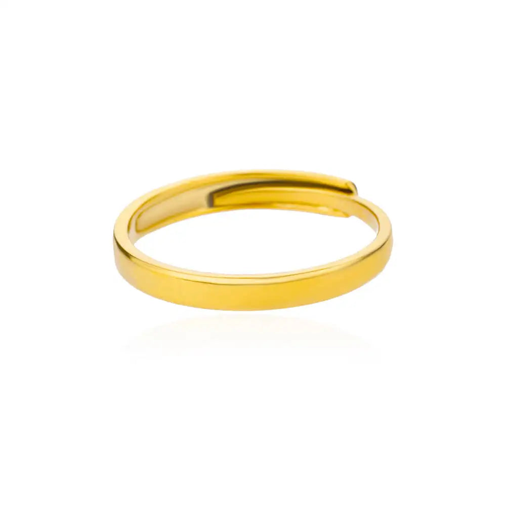 Classic Wedding Couple Rings – Gold Tone Stainless Steel Band Set