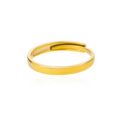 Classic Wedding Couple Rings – Gold Tone Stainless Steel Band Set