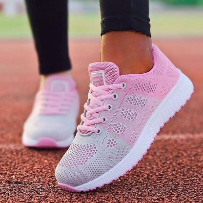 Women’s Lace-Up Casual Flats Sneakers – Soft Lightweight Everyday Shoes