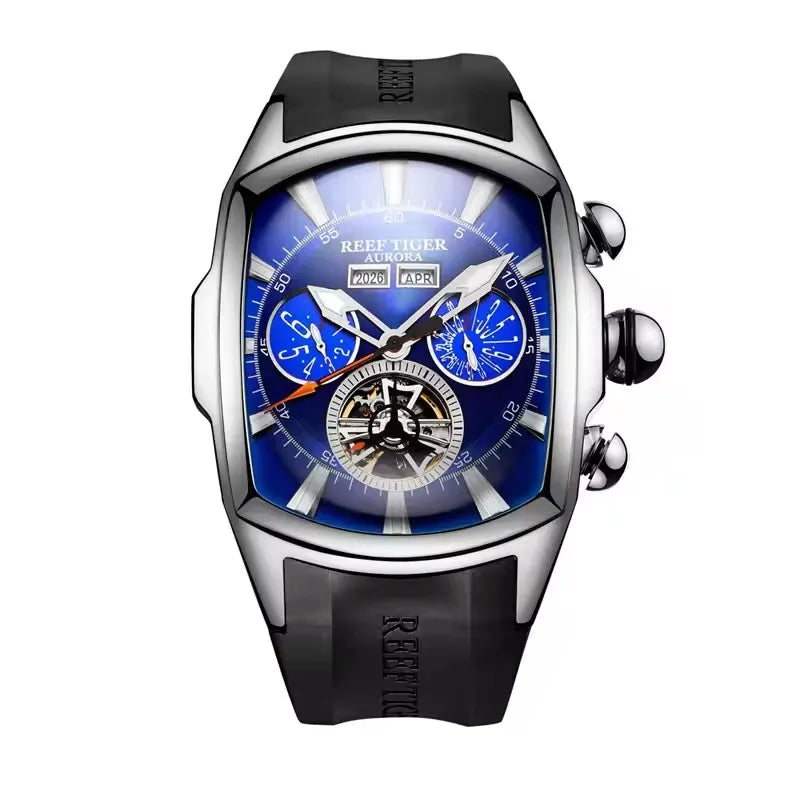 Luxury Barrel Design Automatic Watch – Stainless Steel Mechanical Edition
