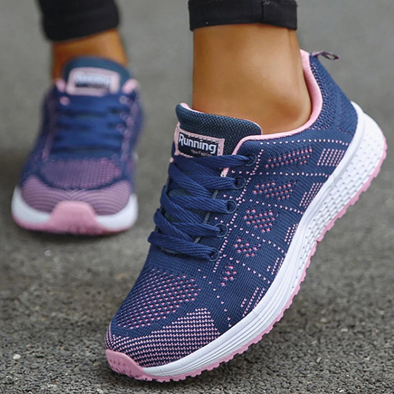 Women’s Lace-Up Casual Flats Sneakers – Soft Lightweight Everyday Shoes