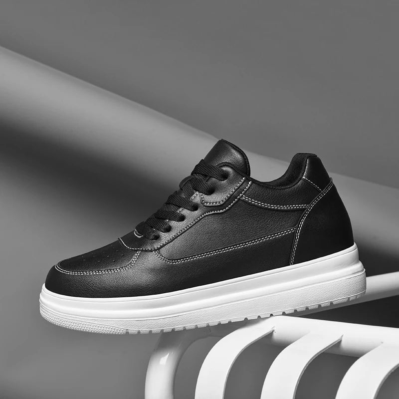 Clean Style Men’s Leather Sneakers –  Casual Athletic Shoes