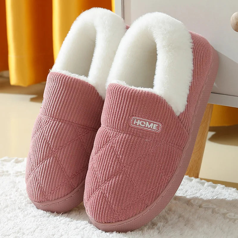 Soft Plush Winter Slippers – Warm Fuzzy Indoor Comfort Shoes