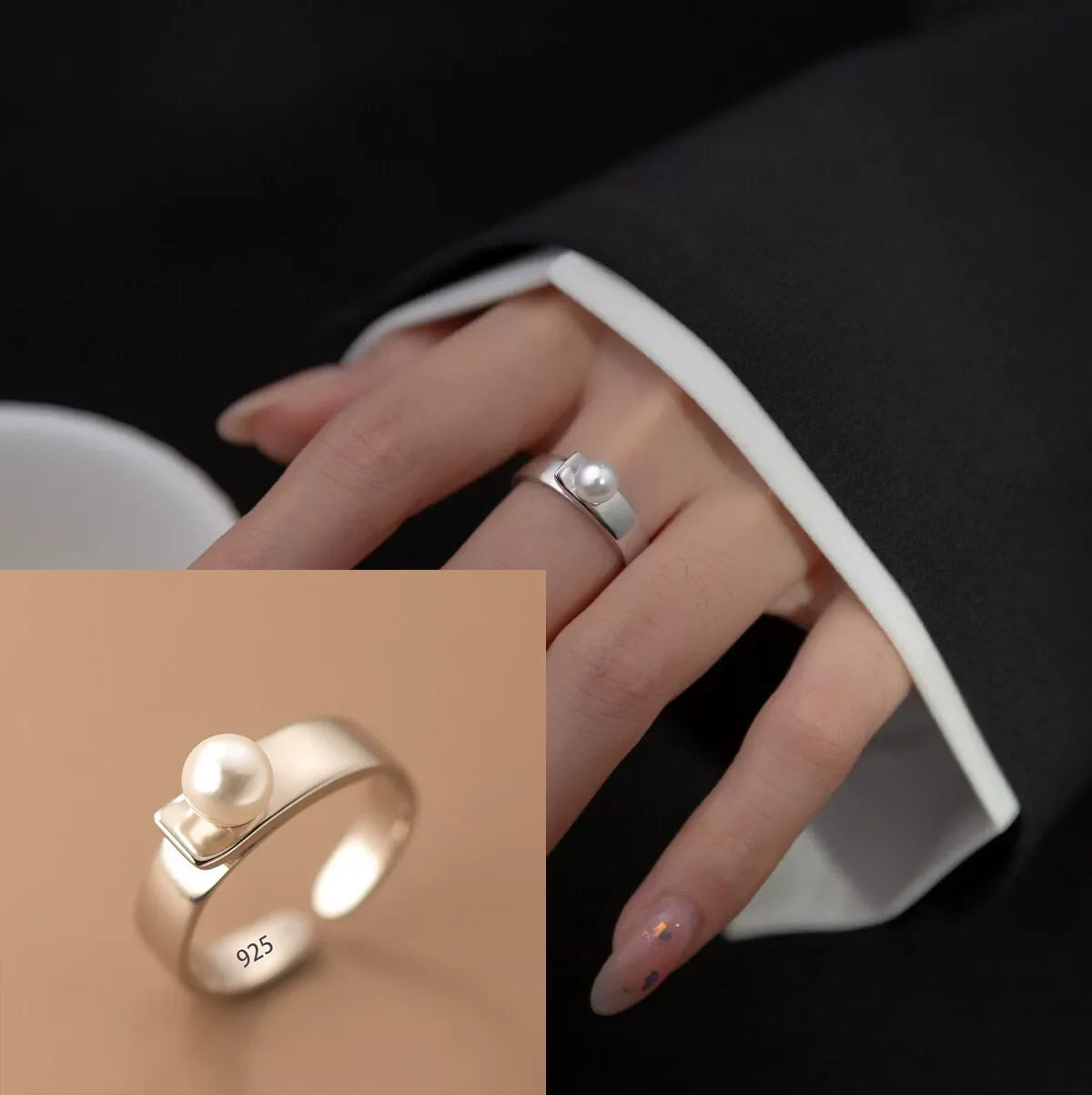 MODERN 925 STERLING SILVER HEART RING