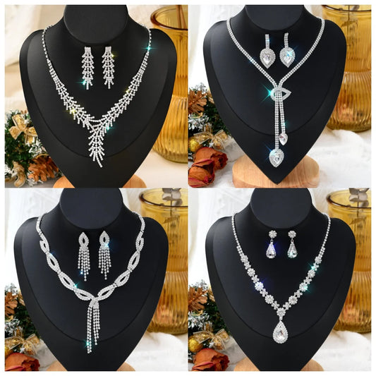 Copper Inlaid Claw Chain Jewelry Set – Necklace & Earrings for Women
