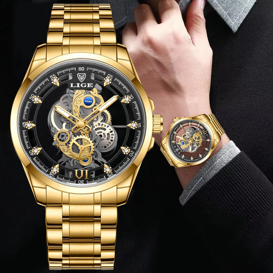 Elegant Stainless Steel Quartz Watch with Roman Numerals and Sleek Finish