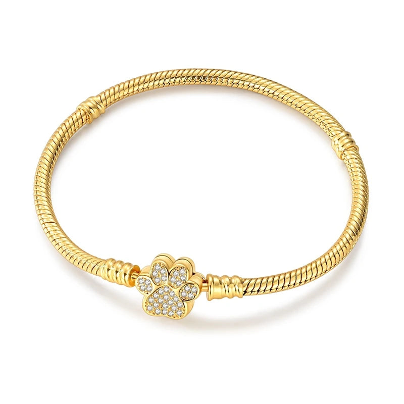 Elegant Heart Charm Bracelet – 925 Silver DIY Beads Jewelry