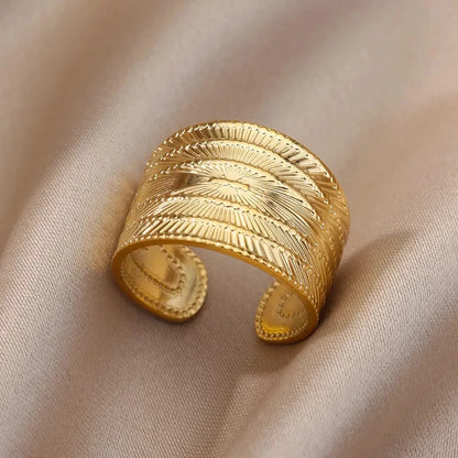 Classic Wedding Couple Rings – Gold Tone Stainless Steel Band Set