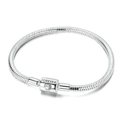 Elegant Heart Charm Bracelet – 925 Silver DIY Beads Jewelry