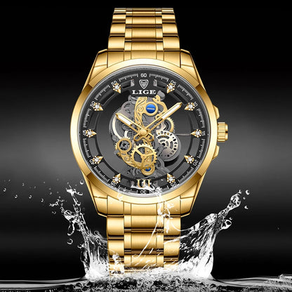 Elegant Stainless Steel Quartz Watch with Roman Numerals and Sleek Finish