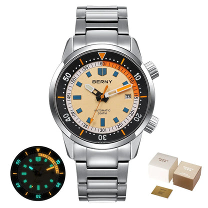 Professional 200M Automatic Diver Watch – Sapphire Luminous Steel Edition