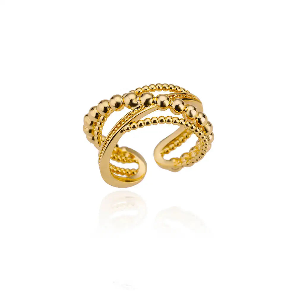 Classic Wedding Couple Rings – Gold Tone Stainless Steel Band Set