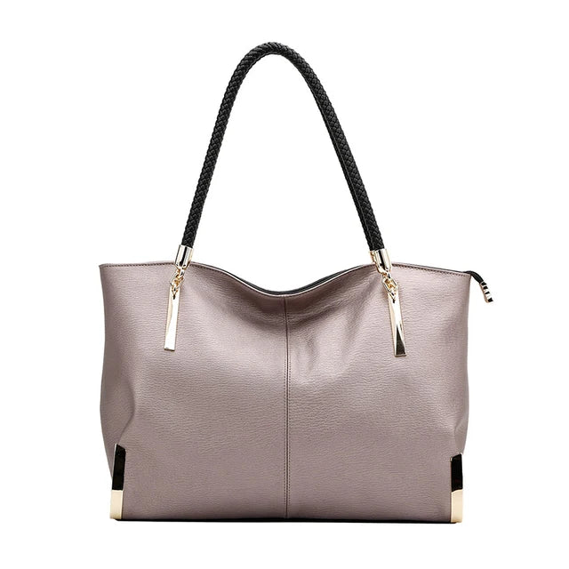 Luxury Leather Top Handle Bag – Spacious Designer Women’s Handbag