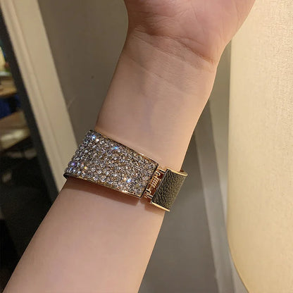 Luxury Diamond-Inspired Elastic Bracelet – Women Rose Gold Zircon Fashion Bangle