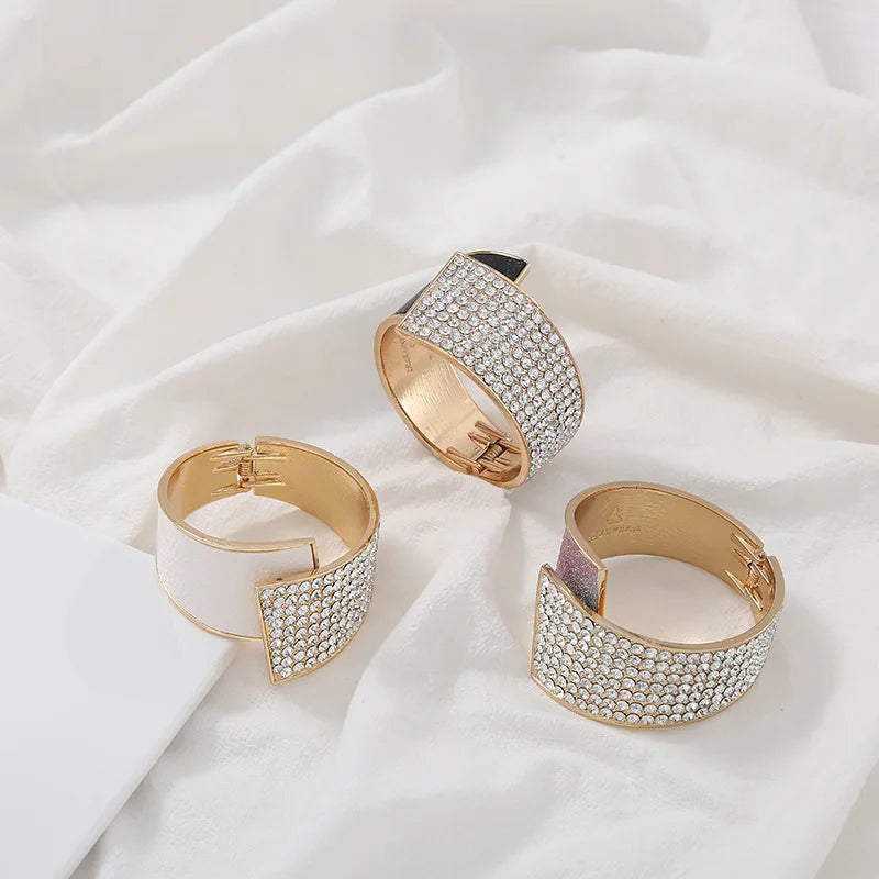 Luxury Diamond-Inspired Elastic Bracelet – Women Rose Gold Zircon Fashion Bangle