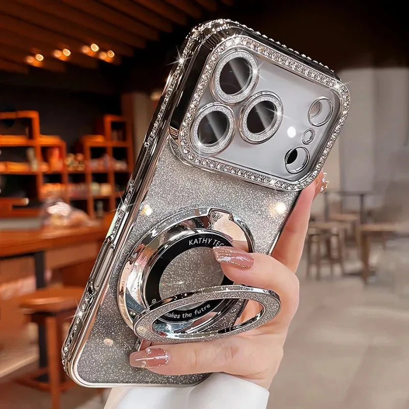 MAGNETIC CLEAR DIAMOND SHINE PHONE PROTECTION CASE